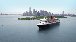 Cunard cruise guide: QE2 ship leaving New York